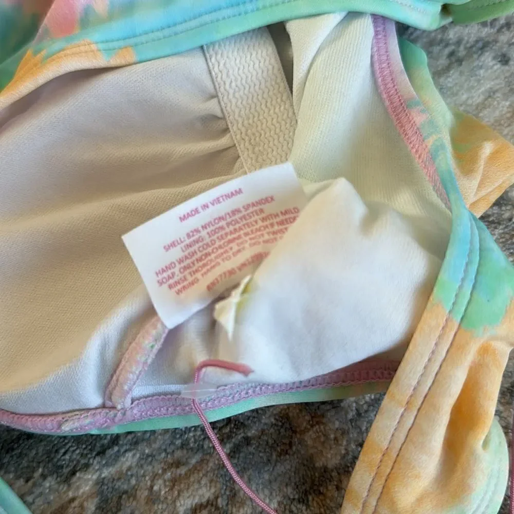Stoney Clover Lane x Target Rainbow Tie Dye One Piece Swimsuit Size XS NWOT